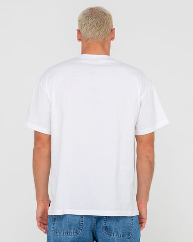 Man wearing Vital Rusty Short Sleeve Tee in White