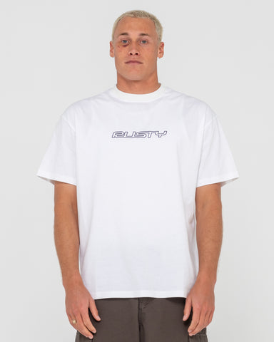 Man wearing Flip Daddy Short Sleeve Tee in White