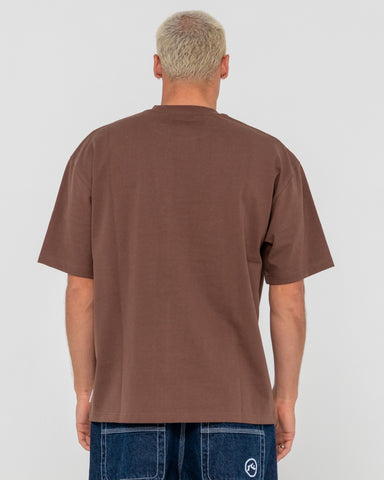 Man wearing Internazionale Short Sleeve Heavy Tee in Brown