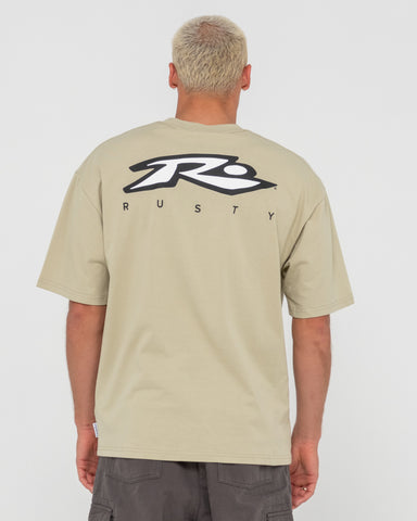 Man wearing Registered Short Sleeve Tee in Brown