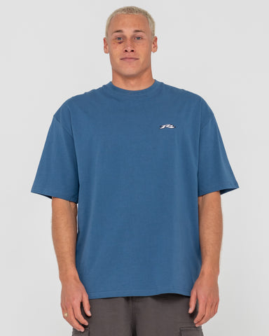 Man wearing Registered Short Sleeve Tee in Blue