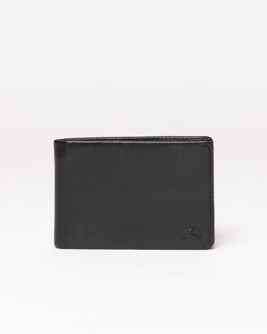 Mens Busted Leather Wallet in Black