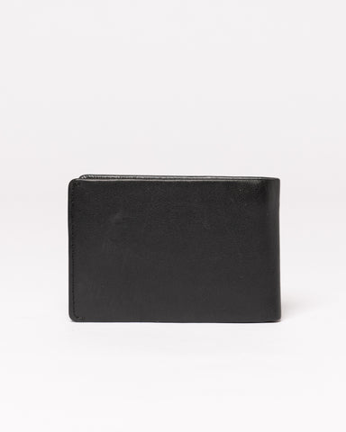 Mens Busted Leather Wallet in Black