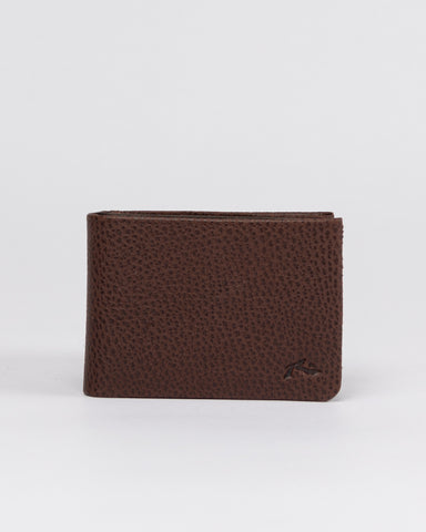 Mens Now Or Never Leather Wallet in Brown