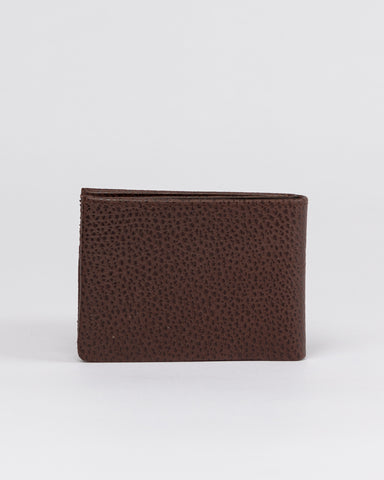 Mens Now Or Never Leather Wallet in Brown