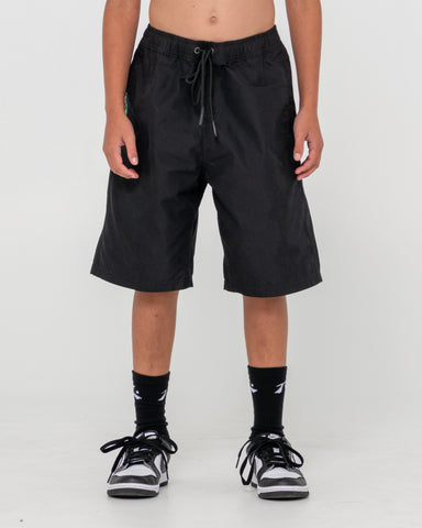 Boy wearing Wear Eva Elastic Short Boys in Black