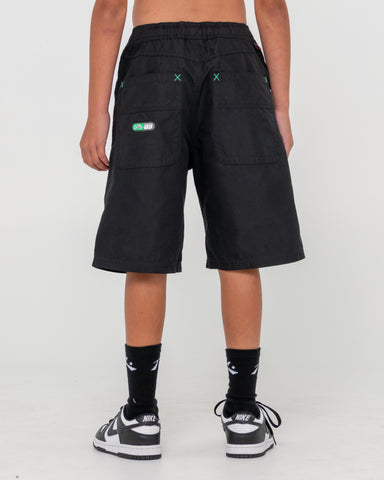 Boy wearing Wear Eva Elastic Short Boys in Black