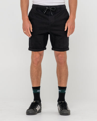 Man wearing Hooked On 18 Elastic Short in Black