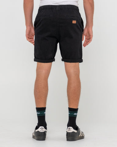 Man wearing Hooked On 18 Elastic Short in Black