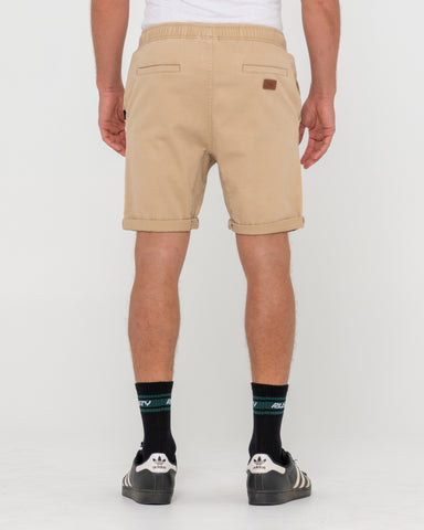 Man wearing Hooked On 18 Elastic Short in Brown