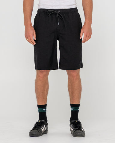 Man wearing Overtone Elastic Short in Black