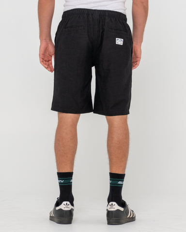 Man wearing Overtone Elastic Short in Black