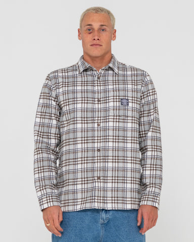 Man wearing Brooks Long Sleeve Shirt in Blue