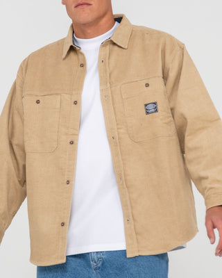 Man wearing Cobra Over Shirt in Light Fennel