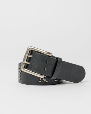 Womens Tease Leather Stud Belt in Black