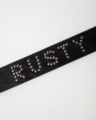 Womens Tease Leather Stud Belt in Black