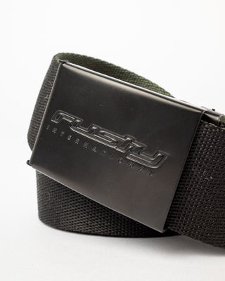 Mens Double Dip Webbing Belt in Black 1