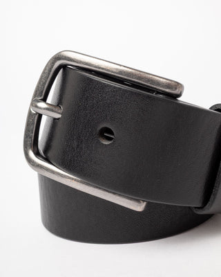 Mens Low River Leather Belt in Black