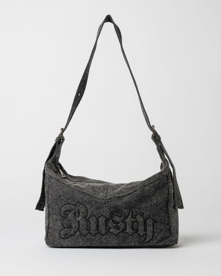 Womens Roxanne Denim Shoulder Bag in Washed Black