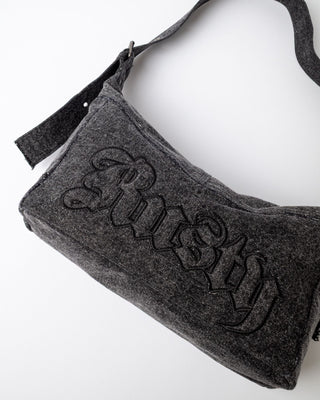 Womens Roxanne Denim Shoulder Bag in Washed Black