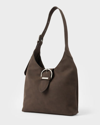 Womens Rodeo Suede Shoulder Bag in Pinecone