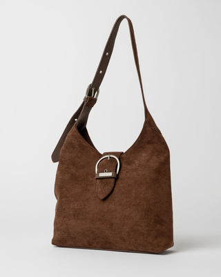 Womens Rodeo Suede Shoulder Bag in Pinecone