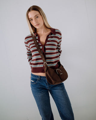 Womens Rodeo Suede Handbag in Pinecone