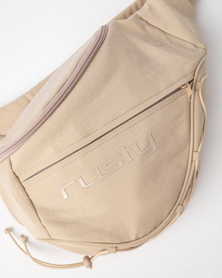 Womens Free Run Nylon Sling Backpack in Oatmeal