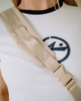 Womens Free Run Nylon Sling Backpack in Oatmeal