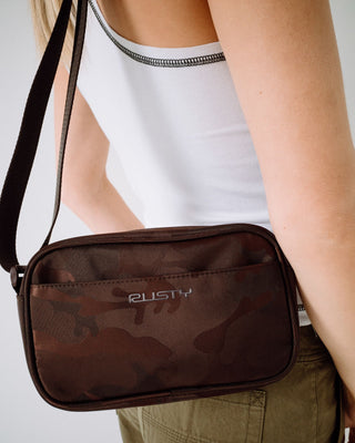 Womens Stellar Nylon Camo Side Bag in Java