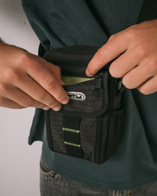 Mens Voltage Crossbody Bag in Black / Sulphur