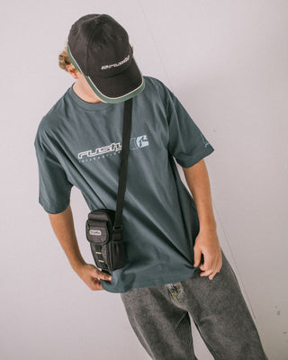 Mens Voltage Crossbody Bag in Black / Sulphur