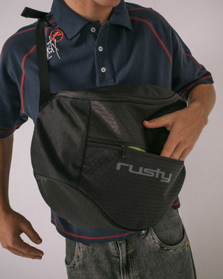 Mens Voltage Sling Bag in Black / Sulphur