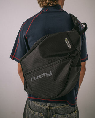 Mens Voltage Sling Bag in Black / Sulphur