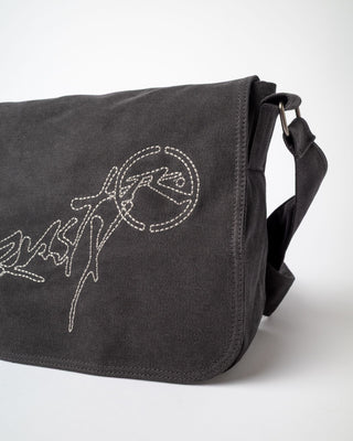 Mens Hoodus Messenger Bag in Washed Black