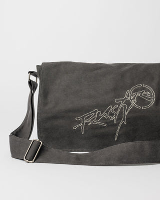 Mens Hoodus Messenger Bag in Washed Black