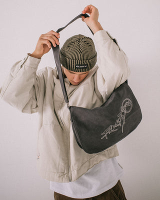 Mens Hoodus Messenger Bag in Washed Black