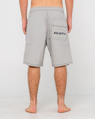 Man wearing Flip Daddy Boardshort in Stone Grey