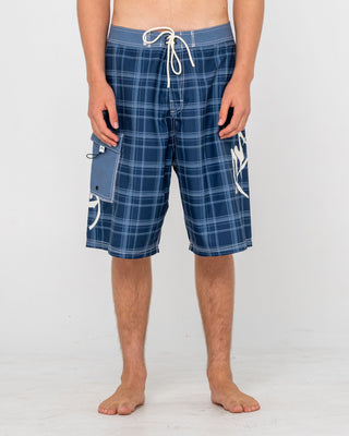Man wearing Hoodus Fixed Waist Boardshort in Navy Blue 2