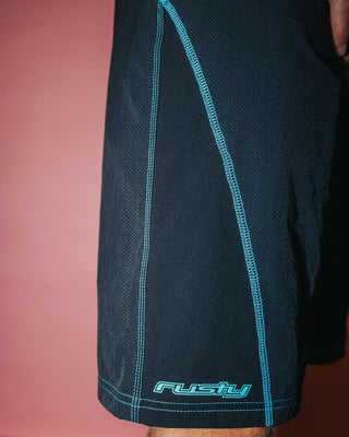 Man wearing Hydro-surge Fixed Waist Boardshort in Black