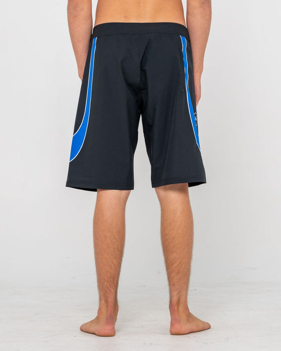 man-wearing-charger-fixed-waist-boardshort-in-black-1