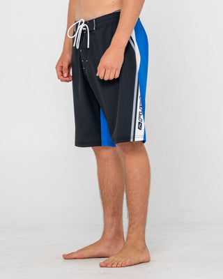 Man wearing Shifter Fixed Waist Boardshort in Black