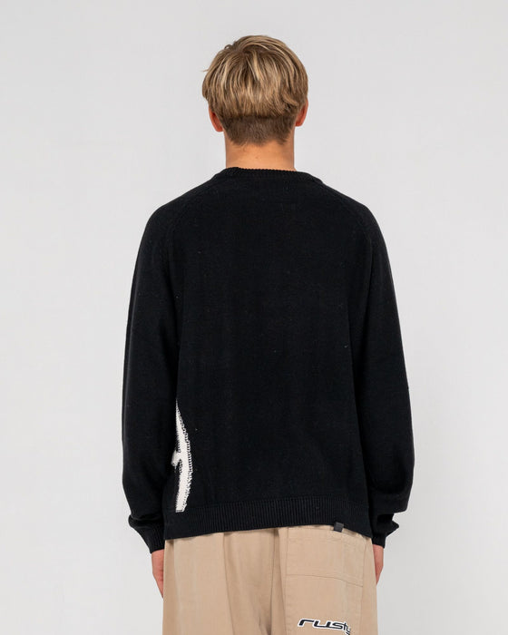man-wearing-verso-knitted-crew-in-black