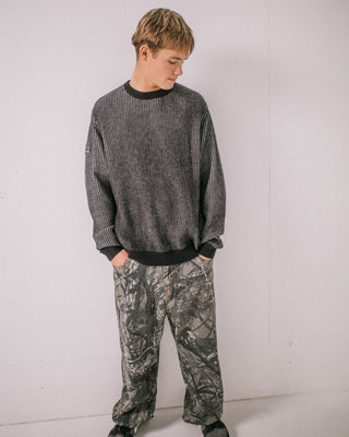 Man wearing Cubes Cord Knit Sweater in Black