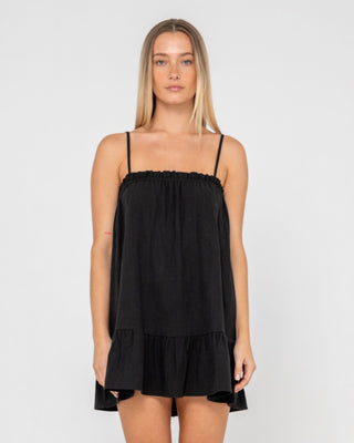 Woman wearing Mary Weather Slip Dress in Black