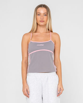 Woman wearing Freo King Fitted Top in Ultimate Grey