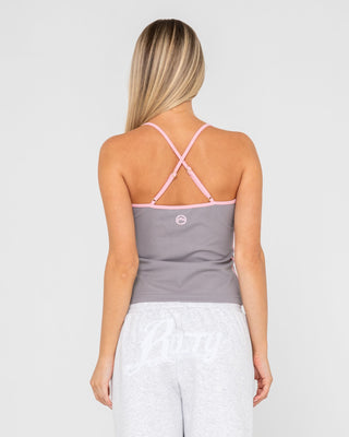 Woman wearing Freo King Fitted Top in Ultimate Grey