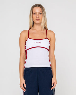 Woman wearing Freo King Fitted Top in White