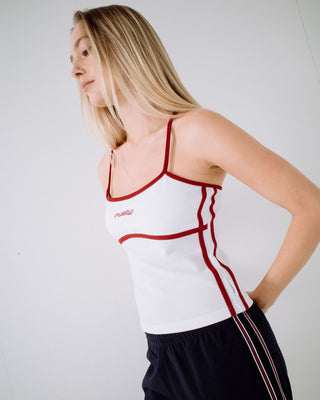 Woman wearing Freo King Fitted Top in White