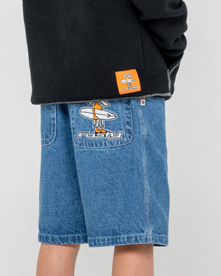 Boy wearing Dr. Dot Hooded Fleece Boys in Black